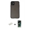 MARSİLYAN™- iPhone 11 Kılıf Ahenk Çizgi Serisi - Şeffaf 360 Full Body Arka Koruyucu + Renkli Kamera Lens Koruma Cam - SI