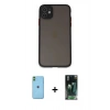 MARSİLYAN™- iPhone 11 Kılıf Ahenk Çizgi Serisi - Şeffaf 360 Full Body Arka Koruyucu + Neon Fosforlu Kamera Lens - YL