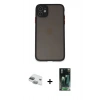 MARSİLYAN™- iPhone 11 Kılıf Ahenk Çizgi Serisi - Şeffaf 360 Full Body Arka Koruyucu + Pers Alüminyum Kamera Lens - YL