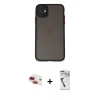 MARSİLYAN™- iPhone 11 Kılıf Ahenk Çizgi Serisi - Şeffaf Uv Polymer Nano Ekran Koruyucu + Pers Alüminyum Kamera Lens - KI