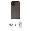 MARSİLYAN™- iPhone 11 Kılıf Ahenk Çizgi Serisi - Şeffaf Uv Polymer Nano Ekran Koruyucu + Pers Alüminyum Kamera Lens - GI