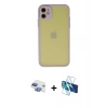 MARSİLYAN™- iPhone 11 Kılıf Ahenk Çizgi Serisi - Siyah 3D Antistatik Seramik Nano Ekran Koruyucu + Pers Alüminyum Kamera Lens - GI