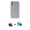 MARSİLYAN™- iPhone 11 Kılıf Ahenk Çizgi Serisi - Siyah 3D Antistatik Seramik Nano Ekran Koruyucu + Şeffaf Kamera Lens Koruma Cam