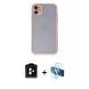 MARSİLYAN™- iPhone 11 Kılıf Ahenk Çizgi Serisi - Siyah 3D Antistatik Seramik Nano Ekran Koruyucu + PVD Metal Kamera Lens - TU