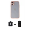 MARSİLYAN™- iPhone 11 Kılıf Ahenk Çizgi Serisi - Siyah 6D Antistatik Mat Seramik Hayalet Nano Ekran Koruyucu + Siyah PVD Metal Kamera Lens