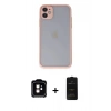 MARSİLYAN™- iPhone 11 Kılıf Ahenk Çizgi Serisi - Siyah 6D Antistatik Mat Seramik Hayalet Nano Ekran Koruyucu + PVD Metal Kamera Lens - TU