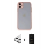 MARSİLYAN™- iPhone 11 Kılıf Ahenk Çizgi Serisi - Siyah 6D Antistatik Mat Seramik Hayalet Nano Ekran Koruyucu + Raze Metal Kamera Lens - GS