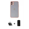 MARSİLYAN™- iPhone 11 Kılıf Ahenk Çizgi Serisi - Siyah 6D Antistatik Mat Seramik Hayalet Nano Ekran Koruyucu + Kamera Lens Koruma Cam - SF