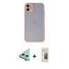 MARSİLYAN™- iPhone 11 Kılıf Ahenk Çizgi Serisi - Siyah 6D Mat Seramik Hayalet Nano Ekran Koruyucu + Raze Metal Kamera Lens - MI