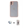 MARSİLYAN™- iPhone 11 Kılıf Ahenk Çizgi Serisi - Siyah Bilvis 3D Cam Ekran Koruyucu + Pers Alüminyum Kamera Lens - GI
