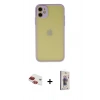 MARSİLYAN™- iPhone 11 Kılıf Ahenk Çizgi Serisi - Siyah Bilvis 3D Cam Ekran Koruyucu + Pers Alüminyum Kamera Lens - KI