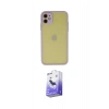 MARSİLYAN™- iPhone 11 Kılıf Ahenk Çizgi Serisi - Siyah Bilvis 5in1 5D Magic Hayalet Cam Ekran Koruyucu
