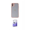 MARSİLYAN™- iPhone 11 Kılıf Ahenk Çizgi Serisi - Siyah Bilvis 5in1 5D Magic Hayalet Cam Ekran Koruyucu
