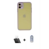 MARSİLYAN™- iPhone 11 Kılıf Ahenk Çizgi Serisi - Siyah Joko Magic 5D Cam + Kamera Lens Koruma Cam - SF