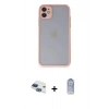 MARSİLYAN™- iPhone 11 Kılıf Ahenk Çizgi Serisi - Siyah Joko Magic 5D Cam + Pers Alüminyum Kamera Lens - LT