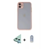 MARSİLYAN™- iPhone 11 Kılıf Ahenk Çizgi Serisi - Siyah Joko Magic 5D Cam + Raze Metal Kamera Lens - MI