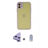 MARSİLYAN™- iPhone 11 Kılıf Ahenk Çizgi Serisi - Siyah Joko Magic 5D Cam + Raze Metal Kamera Lens - MR