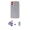 MARSİLYAN™- iPhone 11 Kılıf Ahenk Çizgi Serisi - Siyah Joko Magic 5D Cam + Raze Metal Kamera Lens - MR