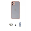 MARSİLYAN™- iPhone 11 Kılıf Ahenk Çizgi Serisi - Siyah Joko Magic 5D Cam + Pers Alüminyum Kamera Lens - GD