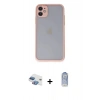 MARSİLYAN™- iPhone 11 Kılıf Ahenk Çizgi Serisi - Siyah Joko Magic 5D Cam + Pers Alüminyum Kamera Lens - GI