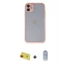 MARSİLYAN™- iPhone 11 Kılıf Ahenk Çizgi Serisi - Siyah Joko Magic 5D Cam + Rainbow Kamera Lens Koruma Cam - KI