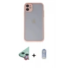 MARSİLYAN™- iPhone 11 Kılıf Ahenk Çizgi Serisi - Siyah Joko Magic 5D Cam + Raze Metal Kamera Lens - KI