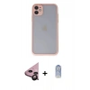 MARSİLYAN™- iPhone 11 Kılıf Ahenk Çizgi Serisi - Siyah Joko Magic 5D Cam + Raze Metal Kamera Lens - SH