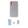 MARSİLYAN™- iPhone 11 Kılıf Ahenk Çizgi Serisi - Siyah Joko Magic 5D Cam + Neon Fosforlu Kamera Lens - TU