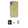 MARSİLYAN™- iPhone 11 Kılıf Ahenk Çizgi Serisi - Siyah Joko Magic 5D Cam + PVD Metal Kamera Lens - YL