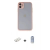 MARSİLYAN™- iPhone 11 Kılıf Ahenk Çizgi Serisi - Siyah Joko Magic 5D Cam + Renkli Kamera Lens Koruma Cam - YL