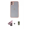 MARSİLYAN™- iPhone 11 Kılıf Ahenk Çizgi Serisi - Siyah Joko Magic 5D Hayalet Cam + Raze Metal Kamera Lens - SH