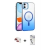 MARSİLYAN™- iPhone 11 Kılıf Ahenk Doku Özel Seri - Şeffaf Uv Polymer Nano Ekran Koruyucu + Pers Alüminyum Kamera Lens - KI