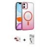 MARSİLYAN™- iPhone 11 Kılıf Ahenk Doku Özel Seri - Şeffaf Uv Polymer Nano Ekran Koruyucu + Pers Alüminyum Kamera Lens - KI