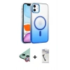 MARSİLYAN™- iPhone 11 Kılıf Ahenk Doku Özel Seri - Şeffaf Uv Polymer Nano Ekran Koruyucu + Raze Metal Kamera Lens - KI