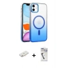 MARSİLYAN™- iPhone 11 Kılıf Ahenk Doku Özel Seri - Şeffaf Uv Polymer Nano Ekran Koruyucu + Renkli Kamera Lens Koruma Cam - YL