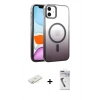 MARSİLYAN™- iPhone 11 Kılıf Ahenk Doku Özel Seri - Şeffaf Uv Polymer Nano Ekran Koruyucu + Renkli Kamera Lens Koruma Cam - SI