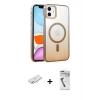 MARSİLYAN™- iPhone 11 Kılıf Ahenk Doku Özel Seri - Şeffaf Uv Polymer Nano Ekran Koruyucu + Renkli Kamera Lens Koruma Cam - YL