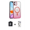 MARSİLYAN™- iPhone 11 Kılıf Ahenk Doku Özel Seri - Şeffaf Uv Polymer Nano Ekran Koruyucu + PVD Metal Kamera Lens - SH