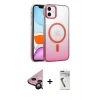 MARSİLYAN™- iPhone 11 Kılıf Ahenk Doku Özel Seri - Şeffaf Uv Polymer Nano Ekran Koruyucu + Raze Metal Kamera Lens - SH