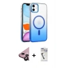 MARSİLYAN™- iPhone 11 Kılıf Ahenk Doku Özel Seri - Şeffaf Uv Polymer Nano Ekran Koruyucu + Raze Metal Kamera Lens - SH