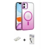 MARSİLYAN™- iPhone 11 Kılıf Ahenk Doku Özel Seri - Şeffaf Uv Polymer Nano Ekran Koruyucu + Renkli Kamera Lens Koruma Cam - TU