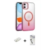 MARSİLYAN™- iPhone 11 Kılıf Ahenk Doku Özel Seri - Şeffaf Uv Polymer Nano Ekran Koruyucu + Renkli Kamera Lens Koruma Cam - TU