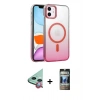 MARSİLYAN™- iPhone 11 Kılıf Ahenk Doku Özel Seri - Siyah 34D Hayalet Izgaralı Cam + Raze Metal Kamera Lens - KI