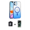 MARSİLYAN™- iPhone 11 Kılıf Ahenk Doku Özel Seri - Siyah 360 Mat Full Body Arka Koruyucu + PVD Metal Kamera Lens - MI