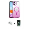 MARSİLYAN™- iPhone 11 Kılıf Ahenk Doku Özel Seri - Siyah 360 Mat Full Body Arka Koruyucu + Pers Alüminyum Kamera Lens - YL