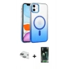 MARSİLYAN™- iPhone 11 Kılıf Ahenk Doku Özel Seri - Siyah 360 Mat Full Body Arka Koruyucu + Pers Alüminyum Kamera Lens - YL