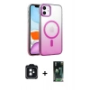 MARSİLYAN™- iPhone 11 Kılıf Ahenk Doku Özel Seri - Siyah 360 Mat Full Body Arka Koruyucu + PVD Metal Kamera Lens - SH