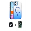 MARSİLYAN™- iPhone 11 Kılıf Ahenk Doku Özel Seri - Siyah 360 Mat Full Body Arka Koruyucu + PVD Metal Kamera Lens - SH