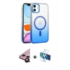 MARSİLYAN™- iPhone 11 Kılıf Ahenk Doku Özel Seri - Siyah 3D Antistatik Cam Ekran Koruyucu + Raze Metal Kamera Lens - SH