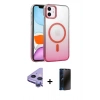 MARSİLYAN™- iPhone 11 Kılıf Ahenk Doku Özel Seri - Siyah 3D Antistatik Hayalet Cam Ekran Koruyucu + Raze Metal Kamera Lens - MR